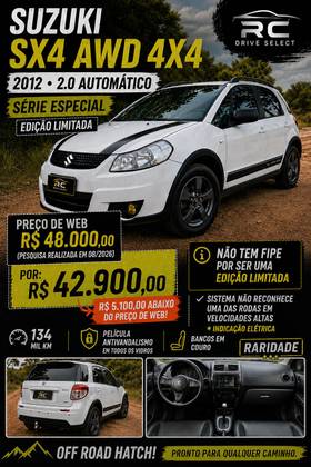 SUZUKI SX4 2.0 4X4 16V GASOLINA 4P AUTOMÁTICO SUZUKI SX4 2.0 4X4 16V GASOLINA 4P AUTOMÁTICO